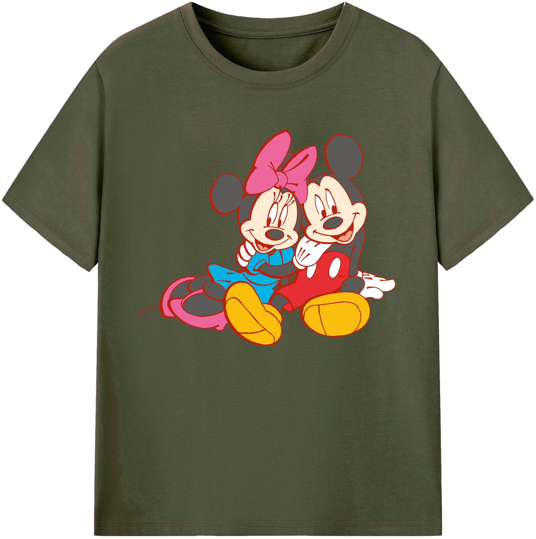 ミッキーマウス Mickey Mouse 綿100％ メンズ半袖Tシャツ｜肌触りやわらか＆通気性